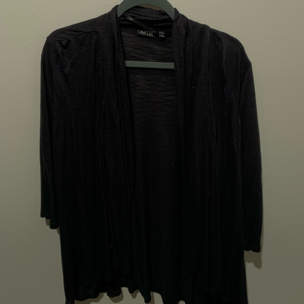 Black, sheer, light cardigan